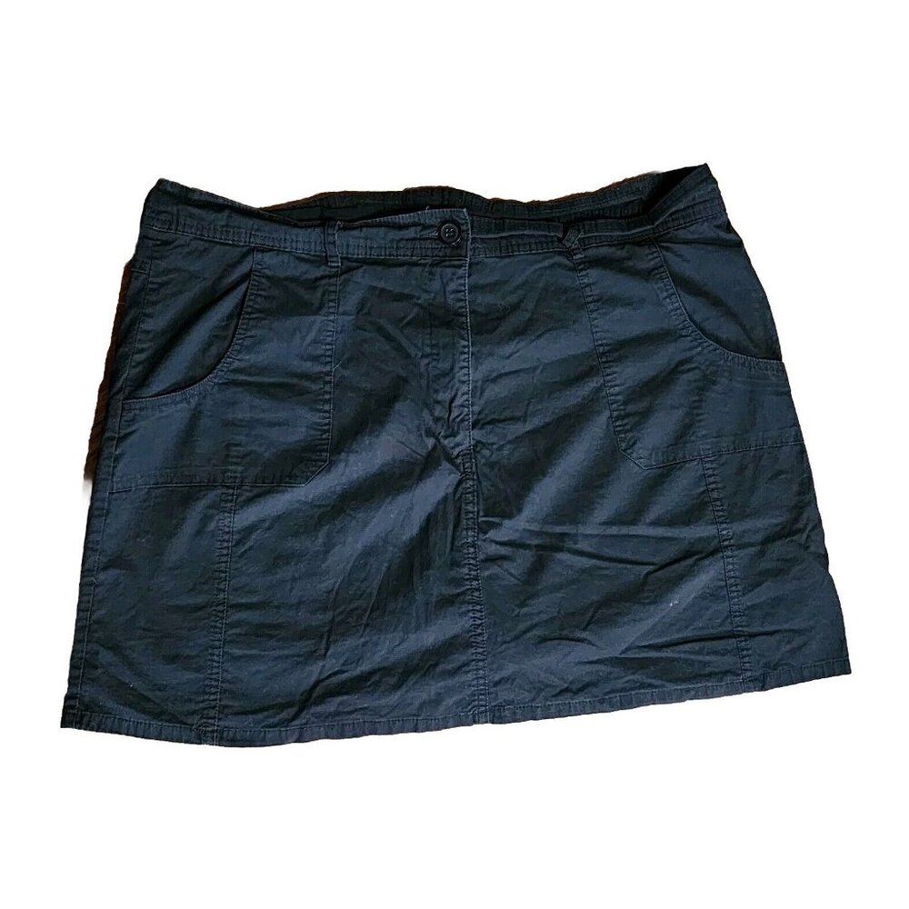 White Stag Skort‎ Womens Size 16 Solid All Black Skirt with Shorts and Pockets